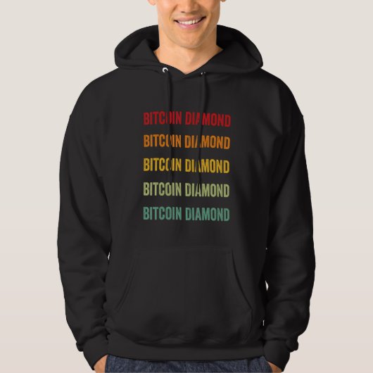 Bitcoin Diamond Crypto Rainbow Text Design Hoodie (Vorderseite)