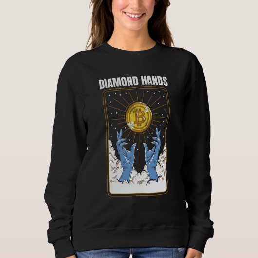 Bitcoin Diamond Hand Meme Crypto Hodl WSB Sweatshirt (Vorderseite)