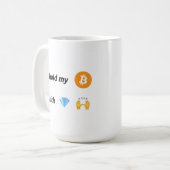 Bitcoin Diamond Hands Kaffeetasse (Vorderseite Links)