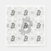 Bitcoin Digital Kryptowährung schwarz und weiß Serviette (Vorderseite)