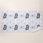 Bitcoin Digital Kryptowährung Weiß Schwarz Strandtuch (Vorderseite)