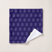 Bitcoin Dunkelblau Badhandtuch Set (Waschlappen)