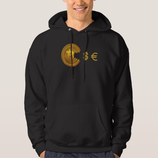 Bitcoin Eats Dollar Kryptowährung Bitcoin Hoodie (Vorderseite)