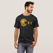 Bitcoin Eats Dollar Kryptowährung Bitcoin T-Shirt (Vorne ganz)