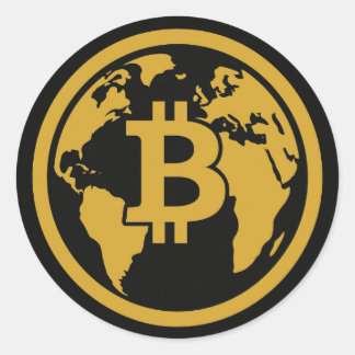 Bitcoin ein globaler Vermögenswert Runder Aufkleber