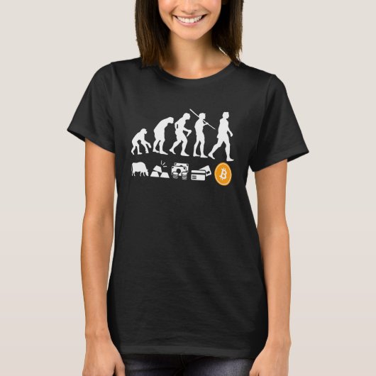 Bitcoin Evolution des Geldes Btc Krypto Kryptowähr T-Shirt (Vorderseite)