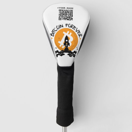 Bitcoin Forever Qr-Code Golf Headcover (Vorderseite)