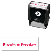 Bitcoin = Freedom Self Inking Rubber Briefmarke Permastempel (Beispiel)