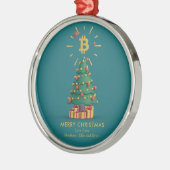 Bitcoin Frohe Weihnachts-Kryptowährung Individuell Ornament Aus Metall (Links)
