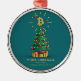 Bitcoin Frohe Weihnachts-Kryptowährung Individuell Ornament Aus Metall