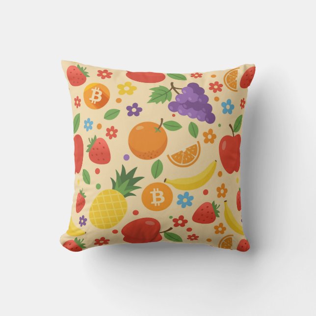 Bitcoin Früchte Kissen (Vorderseite)