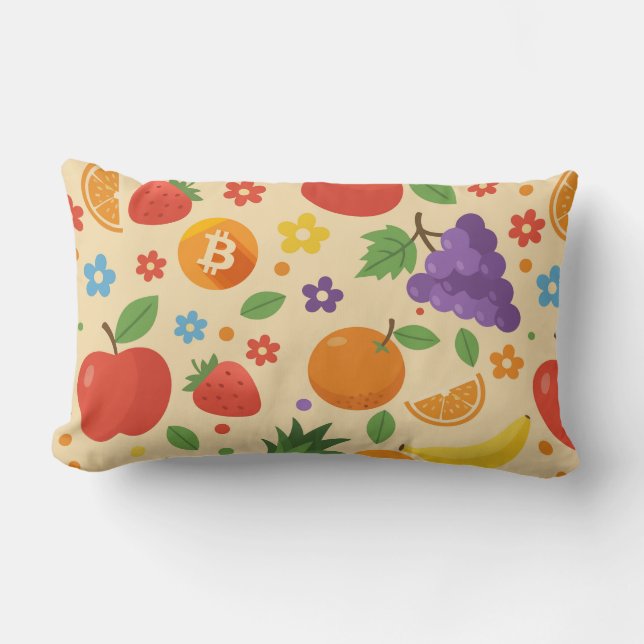 Bitcoin Früchte Lendenkissen (Vorderseite)