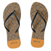 Bitcoin Gemustert Orange und Grau Personalisiert Badesandalen (Fußbett)