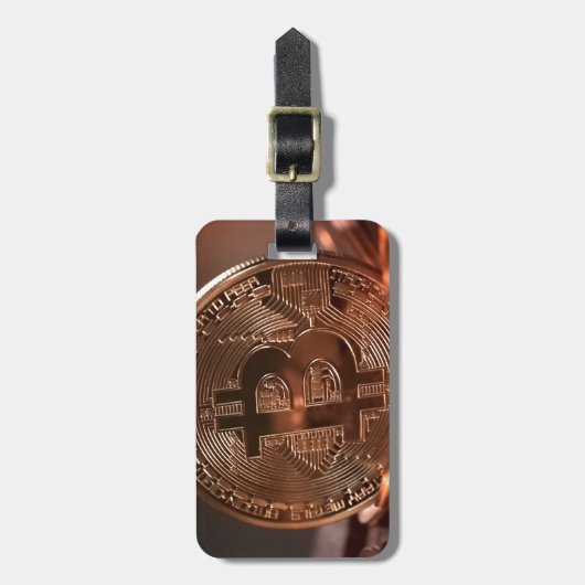 Bitcoin Gepäckanhänger (Vorderseite vertikal)