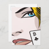 Bitcoin Girl Ankündigungspostkarte (Vorne/Hinten)