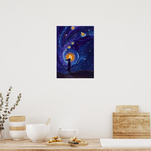 BITCOIN GIRL-CRYPTO SPACE POSTER (Küche)