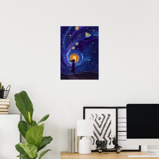 BITCOIN GIRL-CRYPTO SPACE POSTER (Heimbüro)