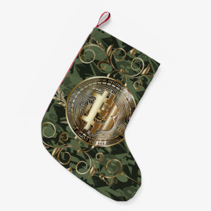 Bitcoin Gold Coin Money Design Kleiner Weihnachtsstrumpf