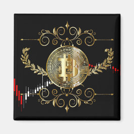 Bitcoin Gold Coin Money Design Magnet