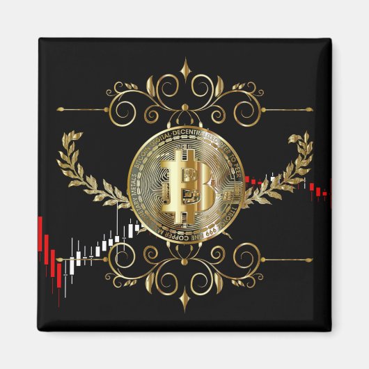 Bitcoin Gold Coin Money Design Magnet (Vorne)