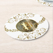 Bitcoin Gold Counter Krypto Money Weiß Runder Pappuntersetzer (Angewinkelt)