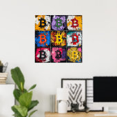 Bitcoin Graffiti Art Collection mit fett Farben Poster (Heimbüro)