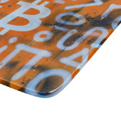 "Bitcoin Graffiti" (Stil #1) Street Art Schneidebrett (Ecke)