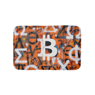 "Bitcoin Graffiti" (Stil #2) Street Art Badematte