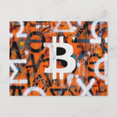 "Bitcoin Graffiti" (Stil #2) Street Art Postkarte (Vorderseite)