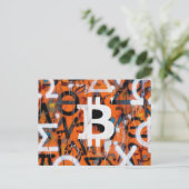 "Bitcoin Graffiti" (Stil #2) Street Art Postkarte (Stehend Vorderseite)