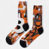 "Bitcoin Graffiti" (Stil #2) Street Art Socken (Linkes Detail)