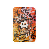 "Bitcoin Graffiti" (Stil #3) Street Art Badematte (Vorderseite Vertikal)