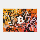 "Bitcoin Graffiti" (Stil #3) Street Art Fußmatte (Vorderseite)