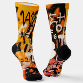 "Bitcoin Graffiti" (Stil #3) Street Art Socken (Gewinkelt)