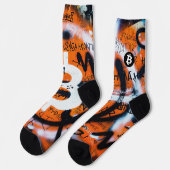 "Bitcoin Graffiti" (Stil #4) Street Art Socken (Linkes Detail)