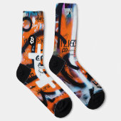 "Bitcoin Graffiti" (Stil #4) Street Art Socken (Rechts)