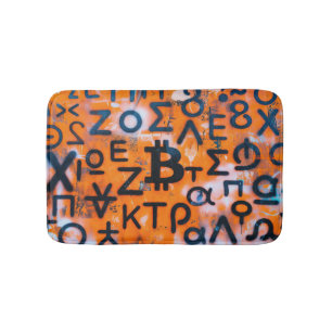 "Bitcoin Graffiti" (Stil #5) Street Art Badematte