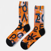 "Bitcoin Graffiti" (Stil #5) Street Art Socken (Linkes Detail)