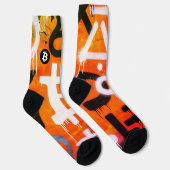 "Bitcoin Graffiti" (Stil #6) Street Art Socken (Rechts)