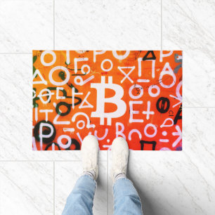 "Bitcoin Graffiti" (Stil #7) Street Art Fußmatte