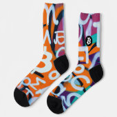 "Bitcoin Graffiti" (Stil #8) Street Art Socken (Linkes Detail)