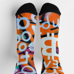 "Bitcoin Graffiti" (Stil #8) Street Art Socken