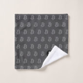 Bitcoin Grau Badhandtuch Set (Waschlappen)