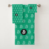 Bitcoin Green-Blue (Style 2) Badhandtuch Set (Insitu)