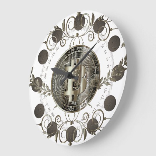 Bitcoin Große Wanduhr (Winkel)