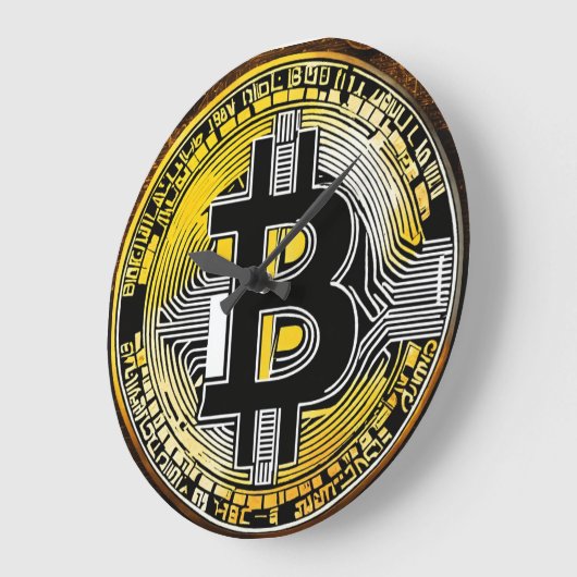 Bitcoin Große Wanduhr (Winkel)