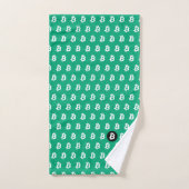 Bitcoin Grün-Blau Badhandtuch Set (Handtuch)
