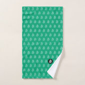 Bitcoin Grün-Blau (Stil 2) Badhandtuch Set (Handtuch)