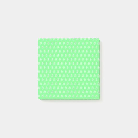 Bitcoin Grün Post-it Klebezettel (Vorderseite)