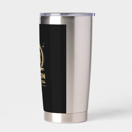 BITCOIN HALVING 2024 digitale Krypto-Währung Thermobecher (Links)